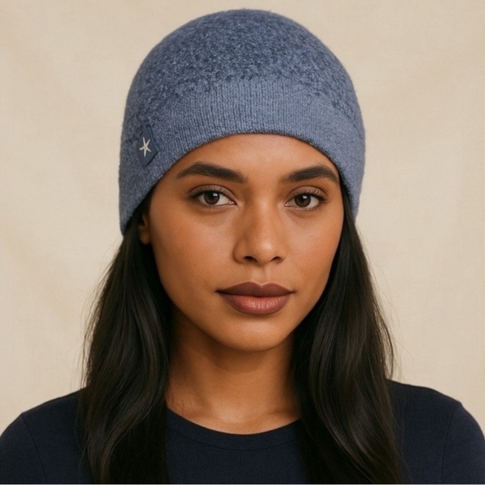 Stylish Blue Knit Beanie